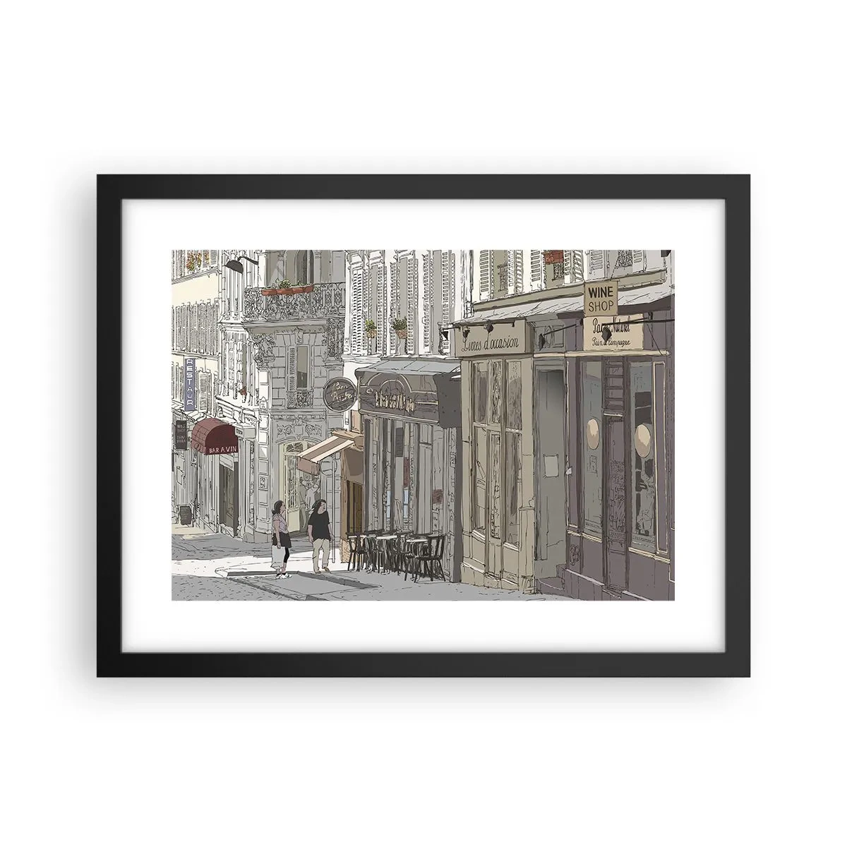 Affiche dans un cadre noir - Poster - Joie de la ville - 40x30 cm