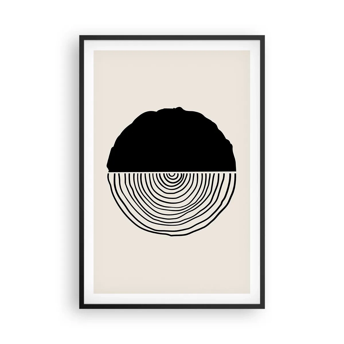 Affiche dans un cadre noir - Poster - Moitié-moitié - 61x91 cm