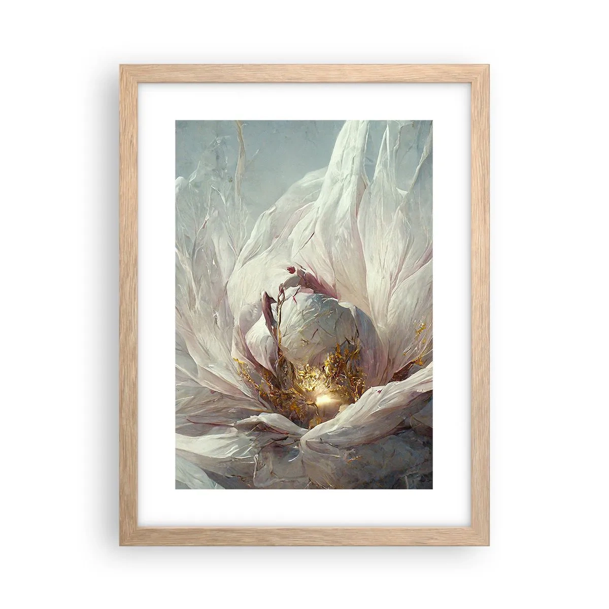 Affiche dans un chêne clair - Poster - Il fleurit une fois tous les cent ans - 30x40 cm