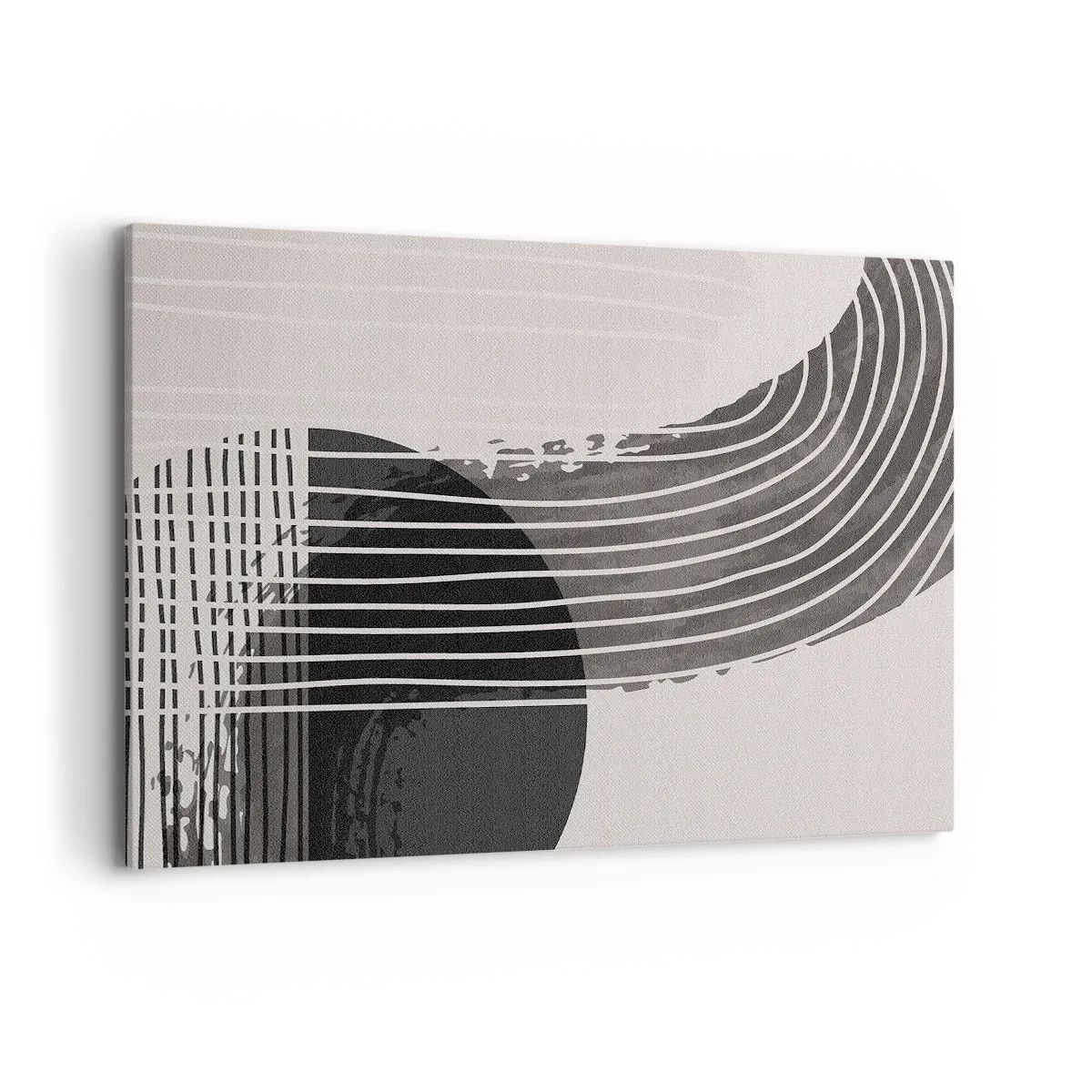 Impression sur toile - Image sur toile - Motif abstrait avec des lignes et des formes géométriques - 100x70cm - Aller et retour - Décoration murale moderne pour le salon et la chambre ARTTOR