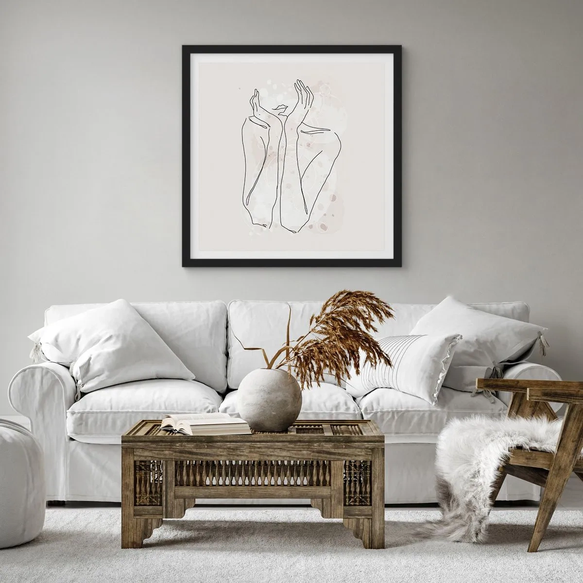 Affiche dans un cadre noir - Poster - Instant de rêve - 40x40 cm