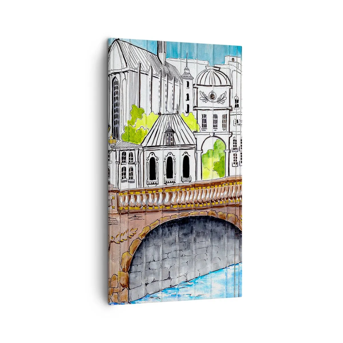 Impression sur toile - Image sur toile - Une ville comme peinte - 45x80 cm