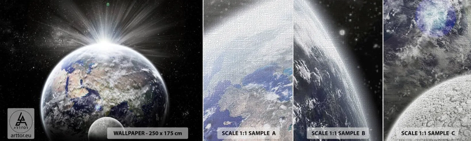 Échantillon de Papier Peint Premium Canvas - En pleine splendeur - Astronomie, Cosmos, Galaxie - 100x30 cm