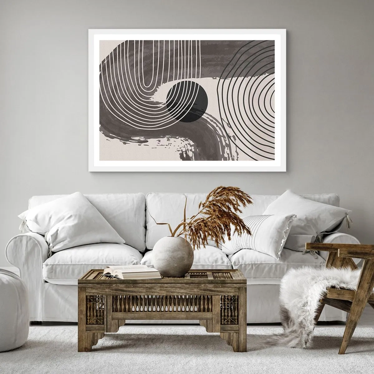 Affiche dans un cadre blanc - Poster - L'ovale gagne - 50x50 cm