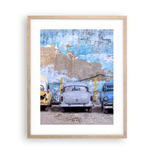 Affiche dans un chêne clair - Poster - Rencontre de vétérans - 40x50 cm