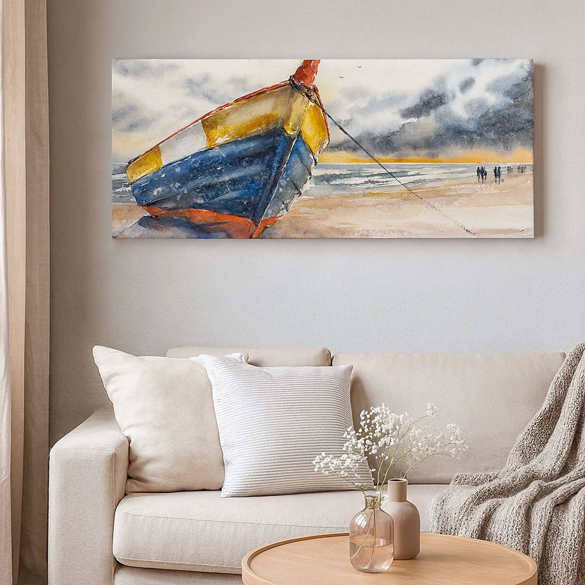 Impression sur toile - Image sur toile - Repos sur le rivage - 100x40 cm