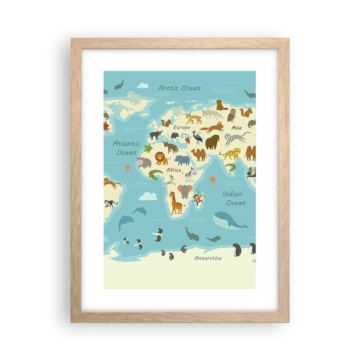 Affiche dans un chêne clair - Poster - De bons voisins - 30x40 cm