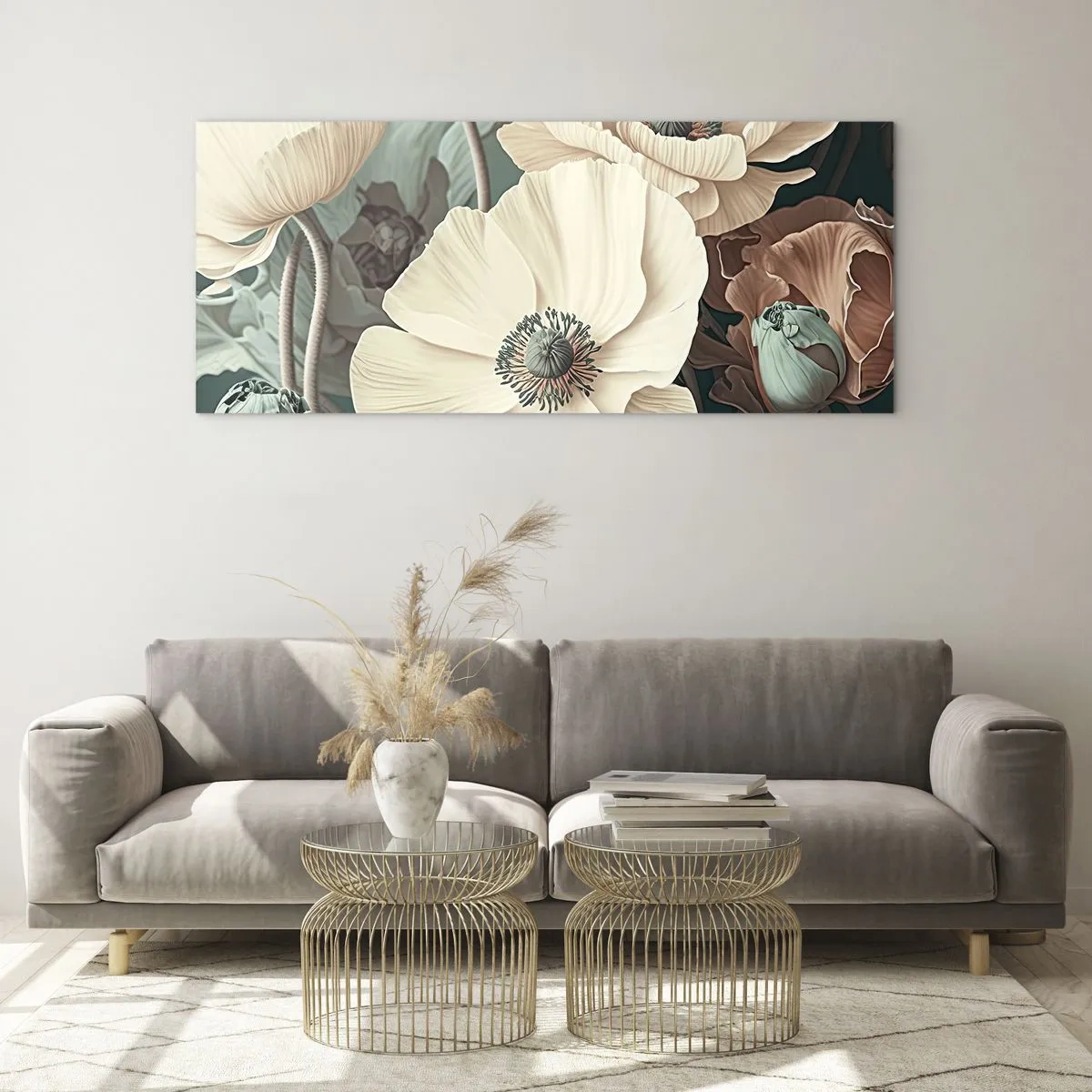 Impression sur verre - Image sur verre - Le murmure des coquelicots - 100x40 cm