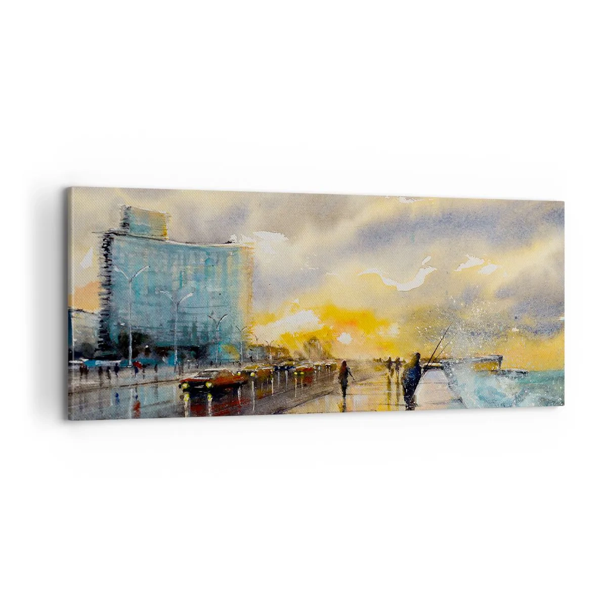 Impression sur toile - Image sur toile - La vie sur le rivage - 100x40 cm