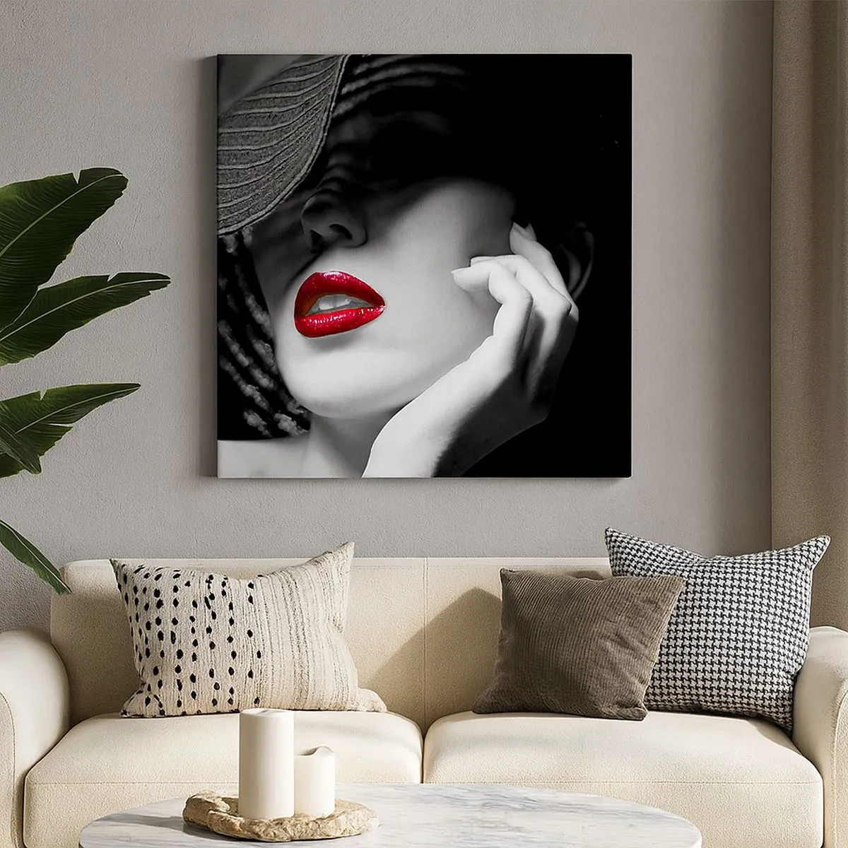 Impression sur toile - Image sur toile - Étude écarlate - 30x30 cm