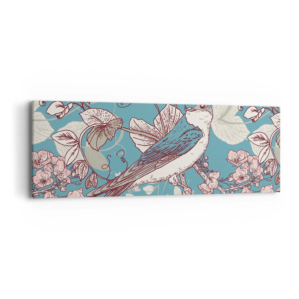 Impression sur toile - Image sur toile - Dans le bois blanc du rouge et de l'argent - 90x30 cm