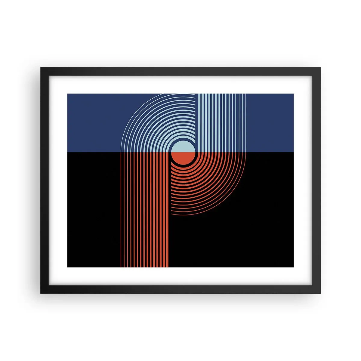Affiche dans un cadre noir - Poster - Dans une étreinte géométrique - 50x40 cm