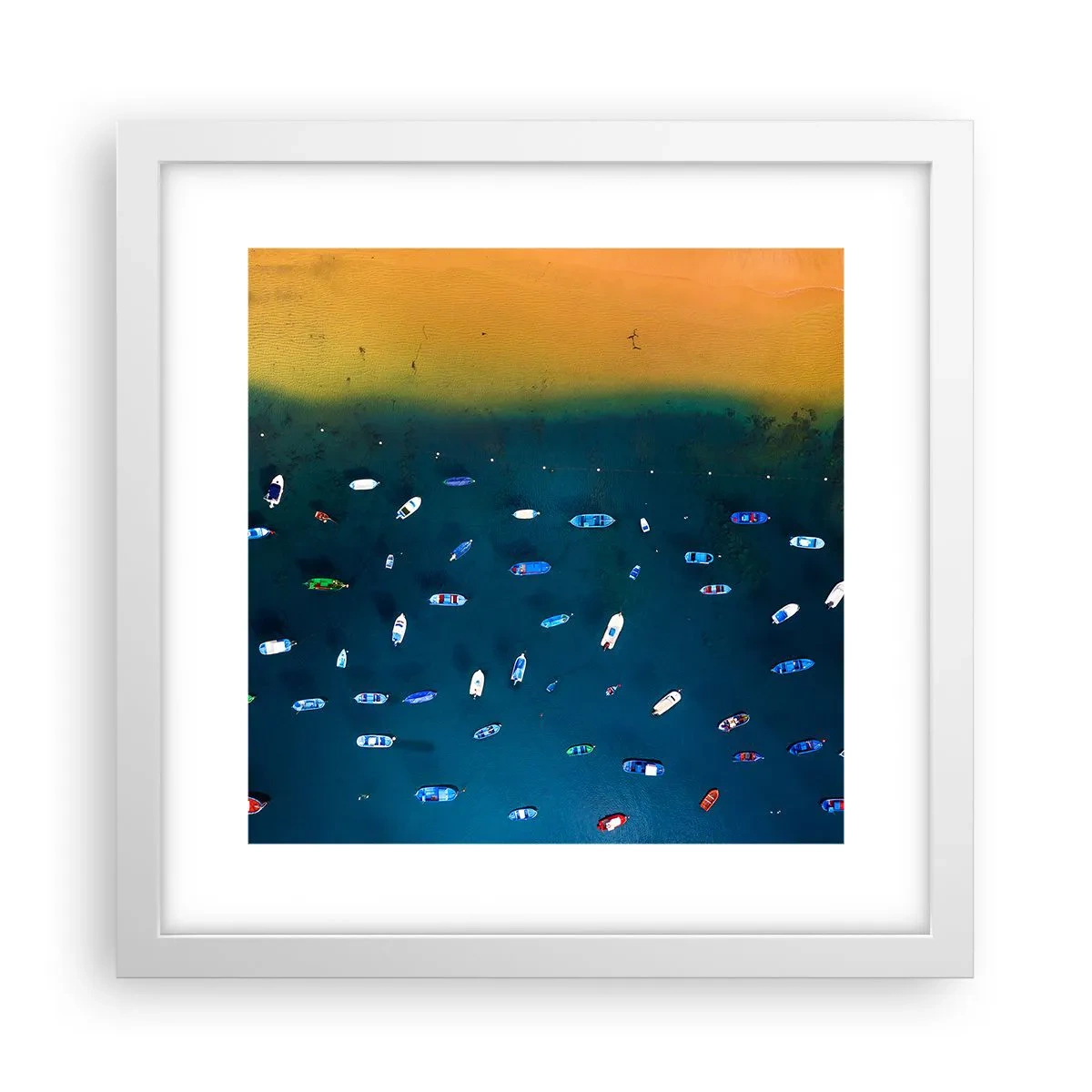 Affiche dans un cadre blanc - Poster - Jeu de vacances - 30x30 cm