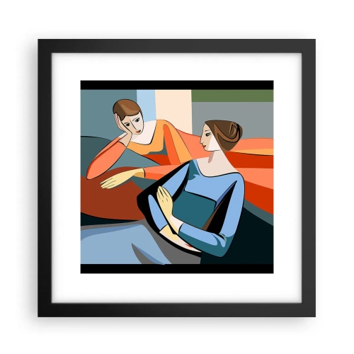 Affiche dans un cadre noir - Poster - Un moment de confiance - 30x30 cm