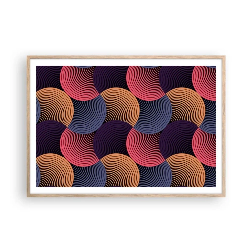 Affiche dans un chêne clair - Poster - Dans un rythme circulaire - 100x70 cm