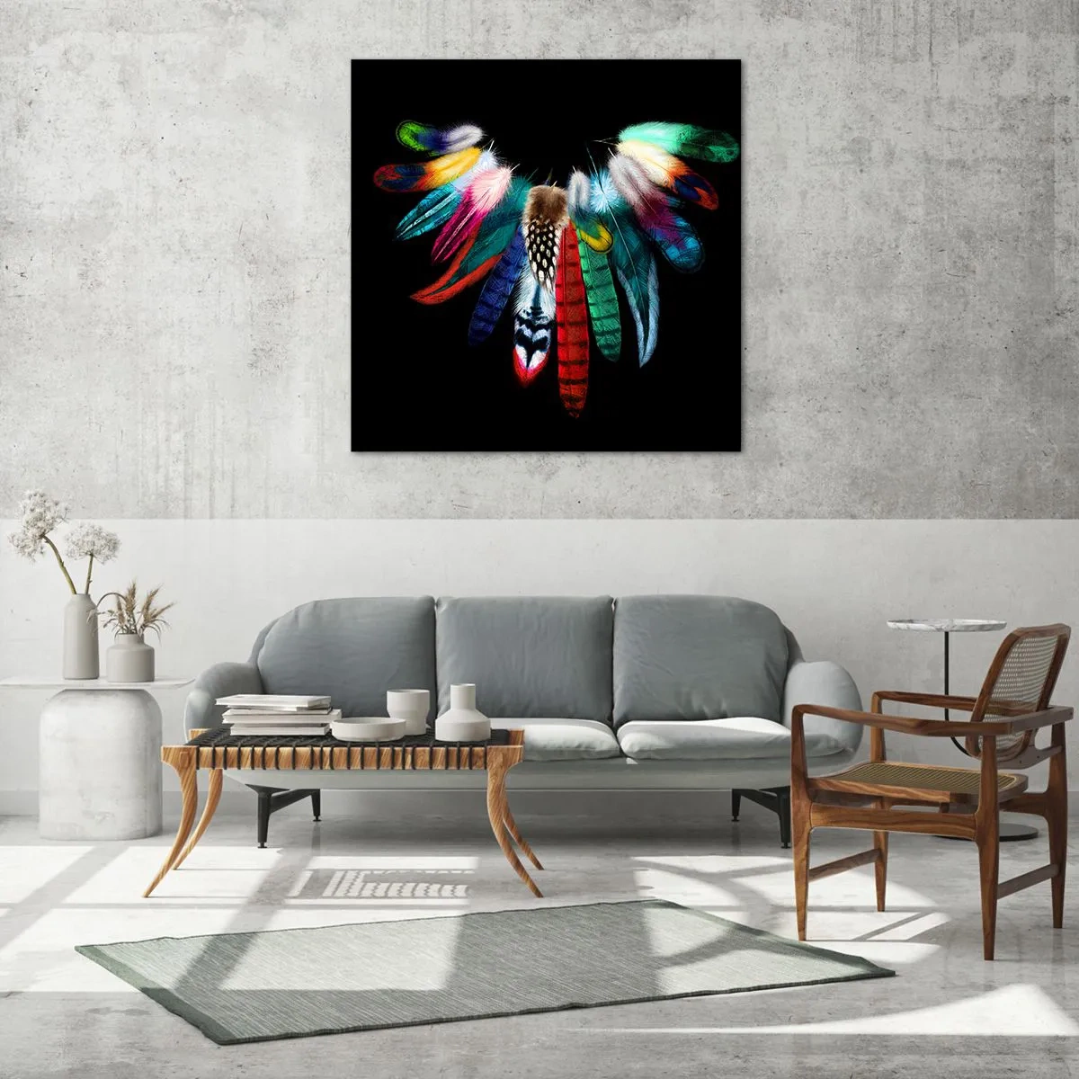 Impression sur verre - Image sur verre - Collier indien - 50x50 cm