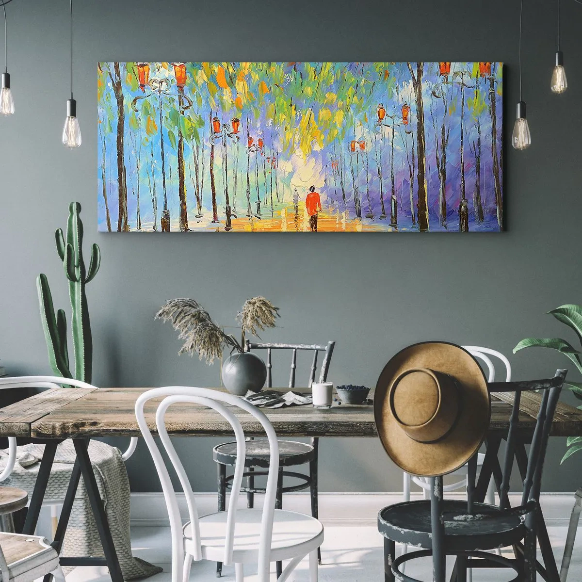 Impression sur toile - Image sur toile - Chant nocturne de la pluie - 90x30 cm