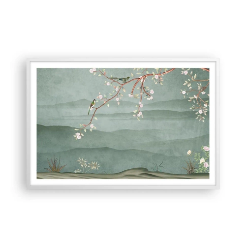 Affiche dans un cadre blanc - Poster - Printemps oh c'est toi - 91x61 cm