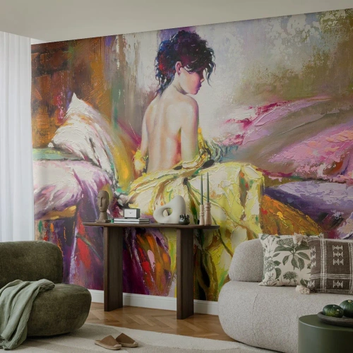 Papier Peint Photo Standard Eco - Entre les lèvres et le bord de la tasse - Femme, Corps, Morceau - 250x175 cm