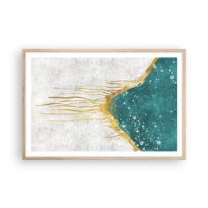 Affiche dans un chêne clair - Poster - Marée dorée - 91x61 cm