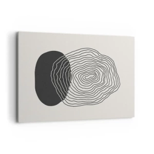 Impression sur toile - Image sur toile - Motif abstrait avec des lignes et des formes en noir et blanc - 100x70cm - Durabilité et oscillation - Décoration murale moderne pour le salon et la chambre ARTTOR