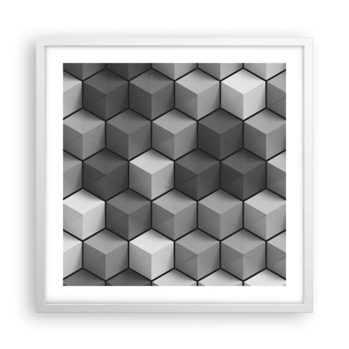Affiche dans un cadre blanc - Poster - Puzzle cubiste - 50x50 cm