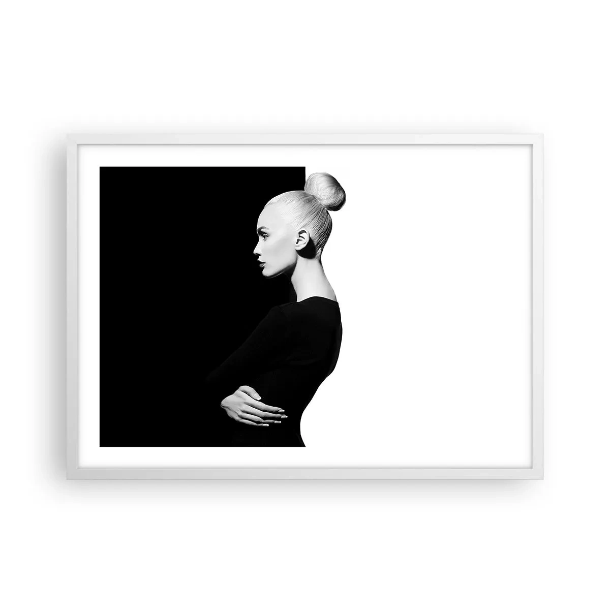 Affiche dans un cadre blanc - Poster - Tout simplement une femme - 70x50 cm