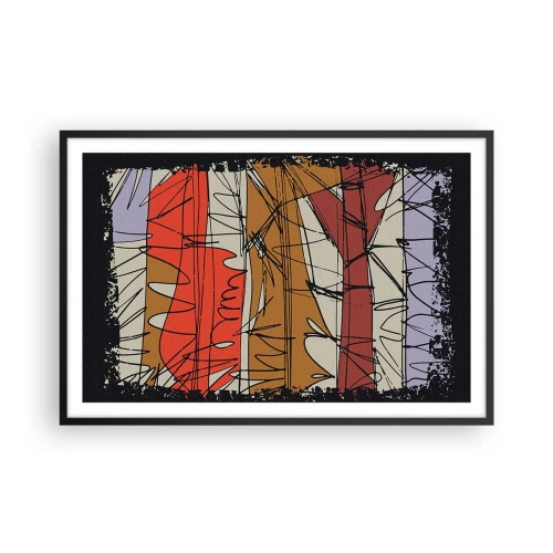 Affiche dans un cadre noir - Poster - Composition spontanée - 91x61 cm