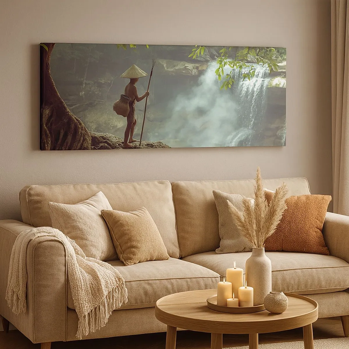 Impression sur toile - Image sur toile - Lier d'amitié avec la nature - 100x40 cm