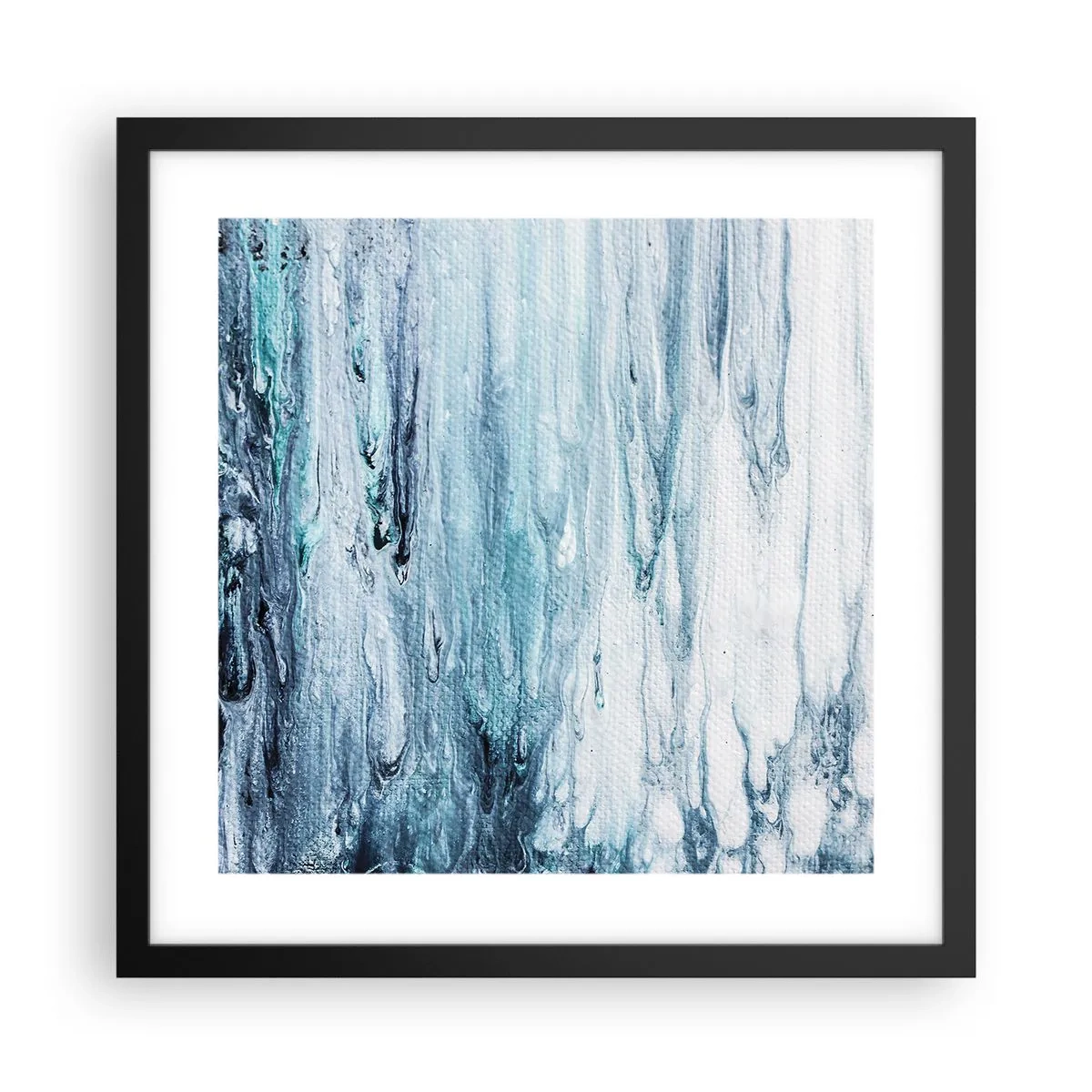 Affiche dans un cadre noir - Poster - Une glace bleue - 40x40 cm
