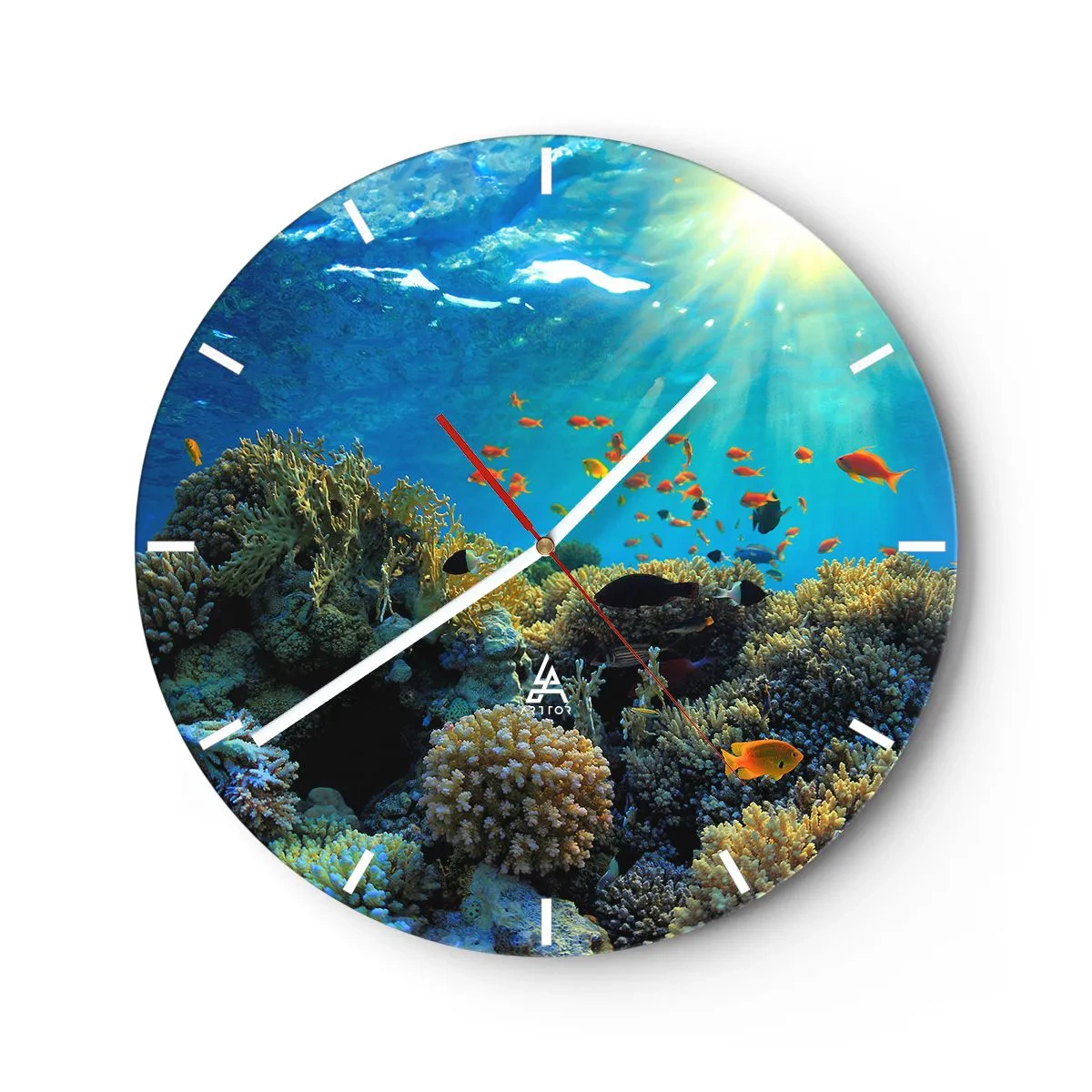 Horloge murale - Pendule murale - Trésor sous-marin - 40x40 cm