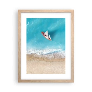 Affiche dans un chêne clair - Poster - A la frontière de l'azur et de l'or - 30x40 cm