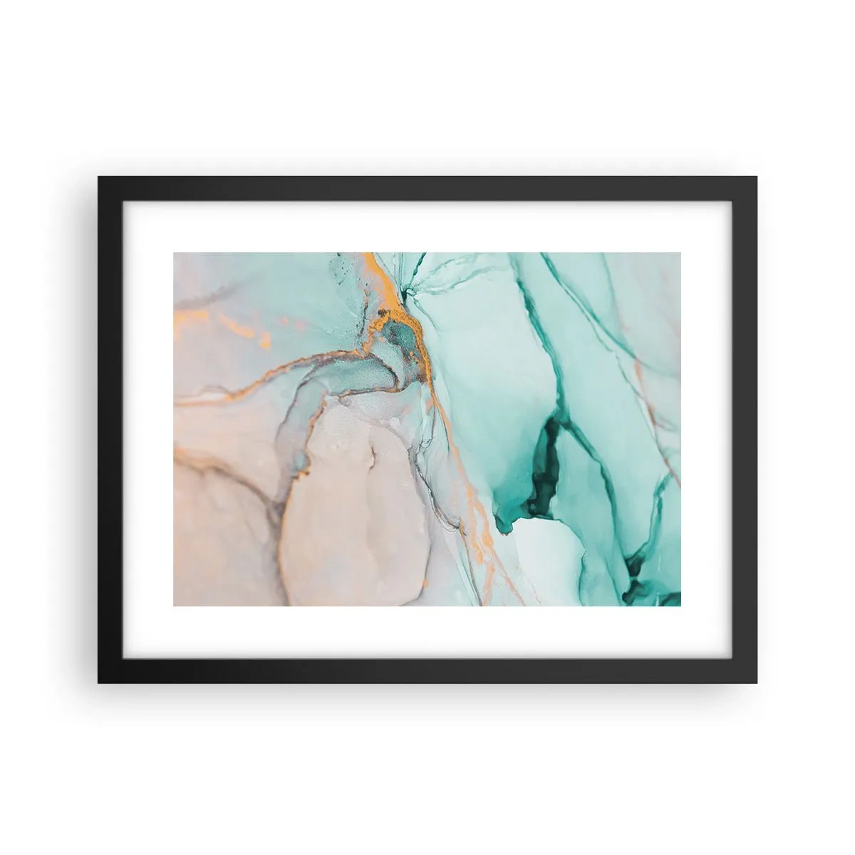 Affiche dans un cadre noir - Poster - Danse des formes et des couleurs - 40x30 cm
