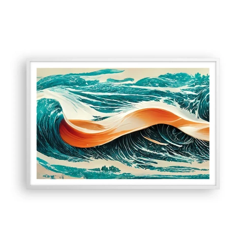 Affiche dans un cadre blanc - Poster - Le rêve d'un surfeur - 91x61 cm