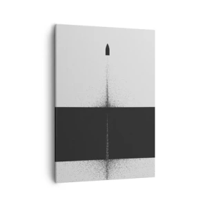Impression sur toile - Image sur toile - Un projectile symbolique dans un style minimaliste et abstrait. - 50x70cm - Droit au but - Décoration murale moderne pour le salon et la chambre ARTTOR