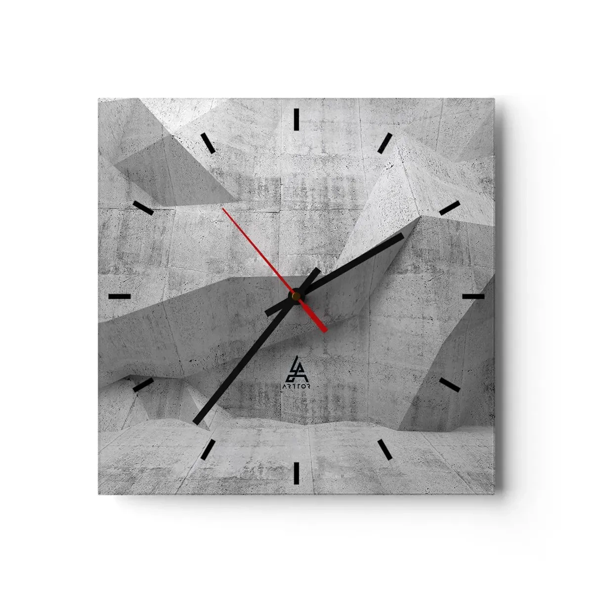 Horloge murale - Pendule murale - Formes géométriques en béton en gris - 30x30cm - Un vrai challenge - Décoration murale moderne pour le salon et la chambre ARTTOR