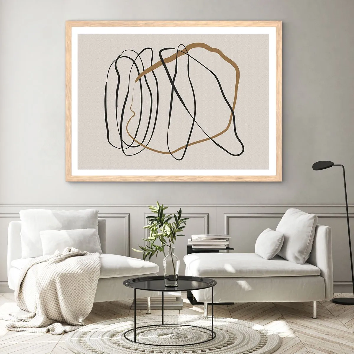 Affiche dans un chêne clair - Poster - Composition – danse en boucle - 100x70 cm