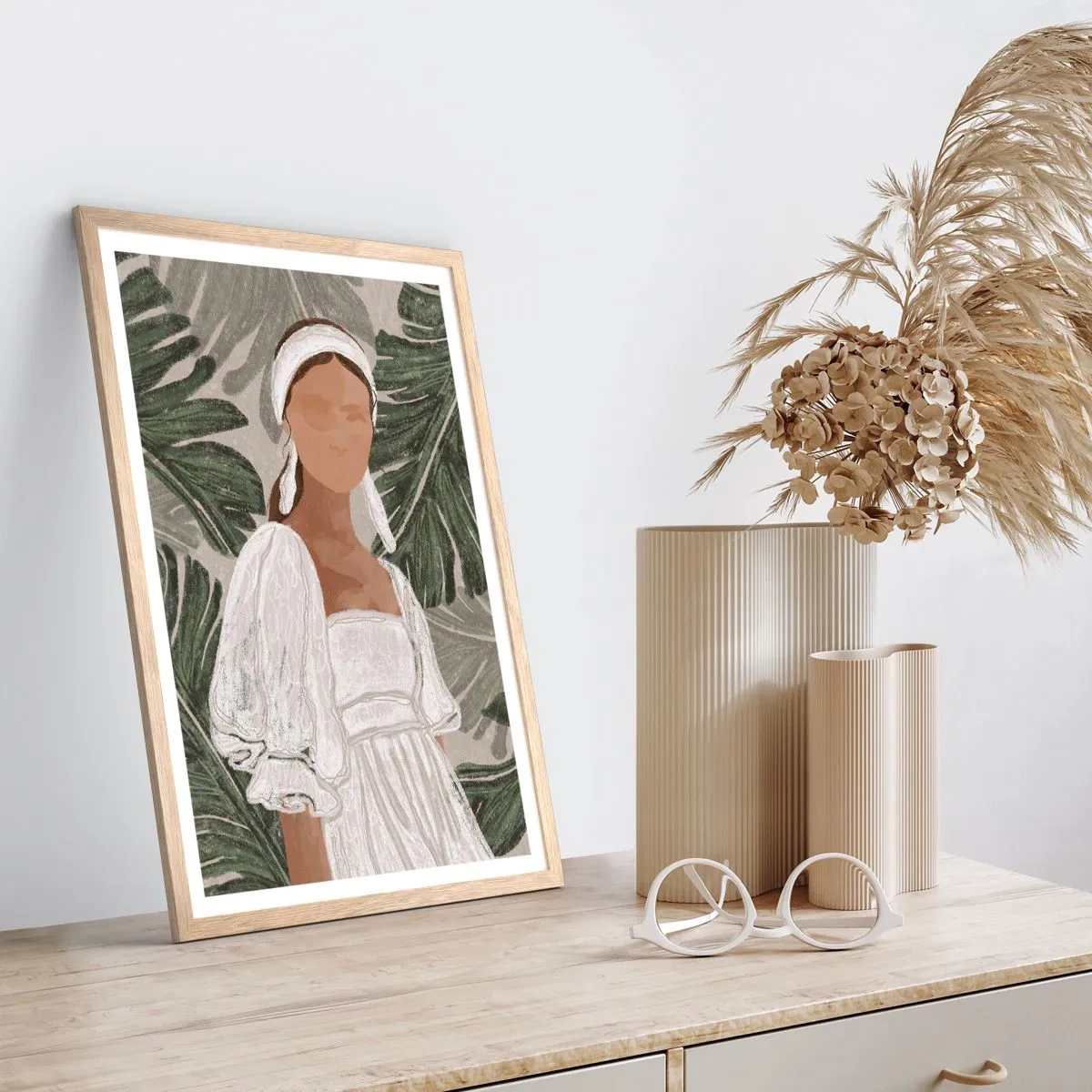 Affiche dans un chêne clair - Poster - Portrait exotique - 70x100 cm