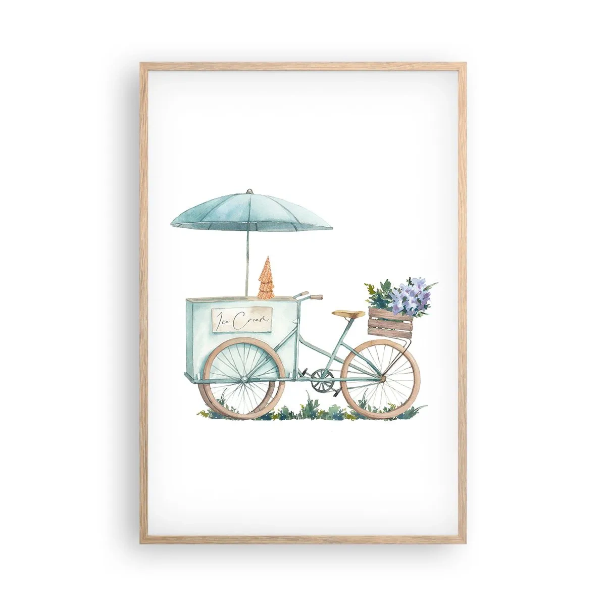 Affiche dans un chêne clair - Poster - Doux souvenir d'été - 61x91 cm