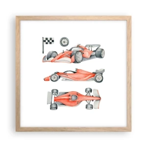 Affiche dans un chêne clair - Poster - poursuis ton rêve - 40x40 cm