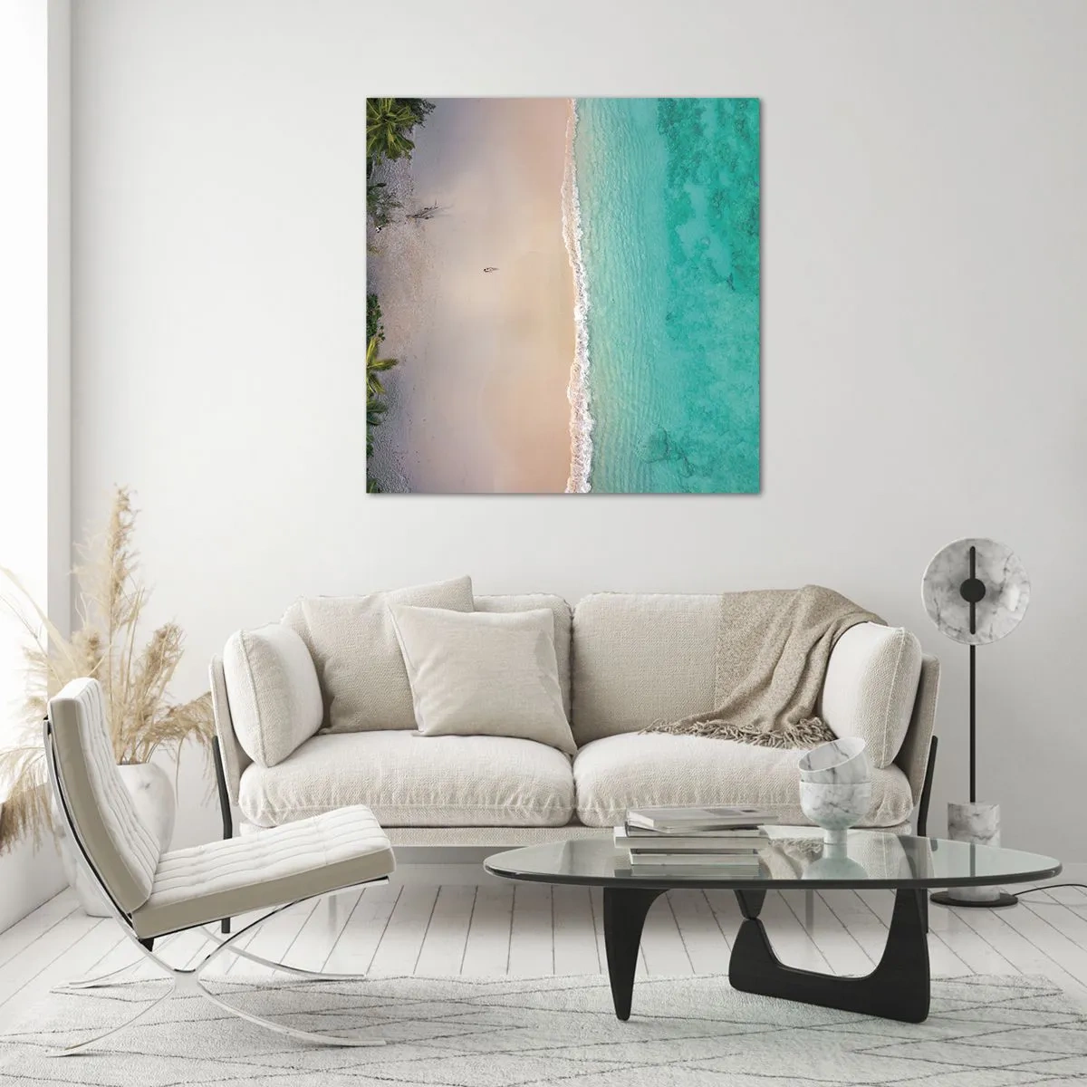 Impression sur verre - Image sur verre - Plage paradisiaque - 70x70 cm