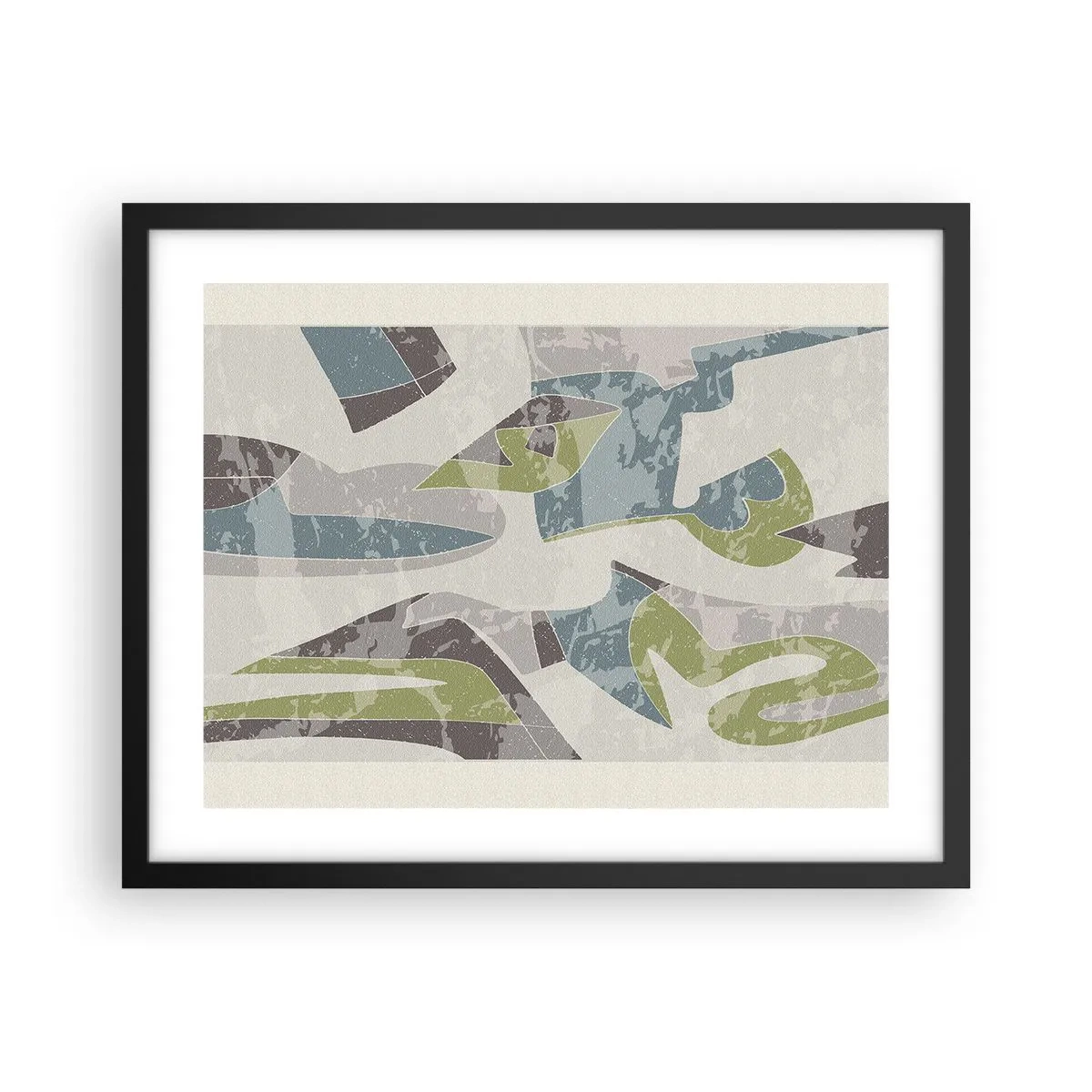 Affiche dans un cadre noir - Poster - Composition derrière la vitre - 50x40 cm