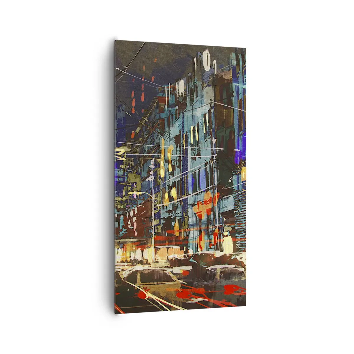 Impression sur toile - Image sur toile - L'agitation de la rue en soirée - 65x120 cm