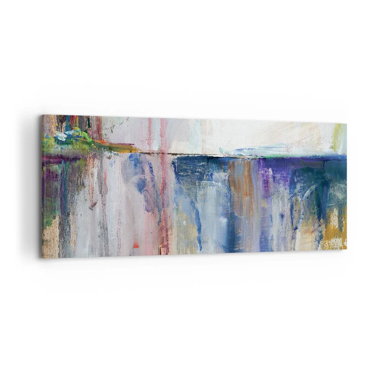 Impression sur toile - Image sur toile - Une composition abstraite de couleurs avec un effet de reflet sur la toile. - 120x50cm - Impressions et associations colorées - Décoration murale moderne pour le salon et la chambre ARTTOR