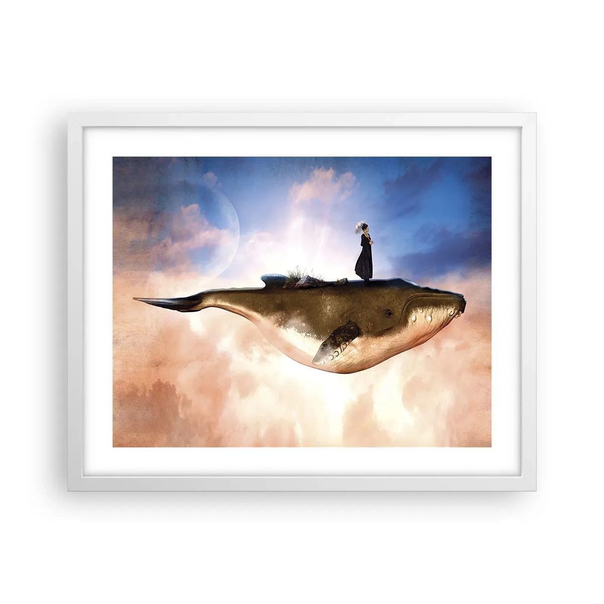 Affiche dans un cadre blanc - Poster - Voyage irréel - 50x40 cm