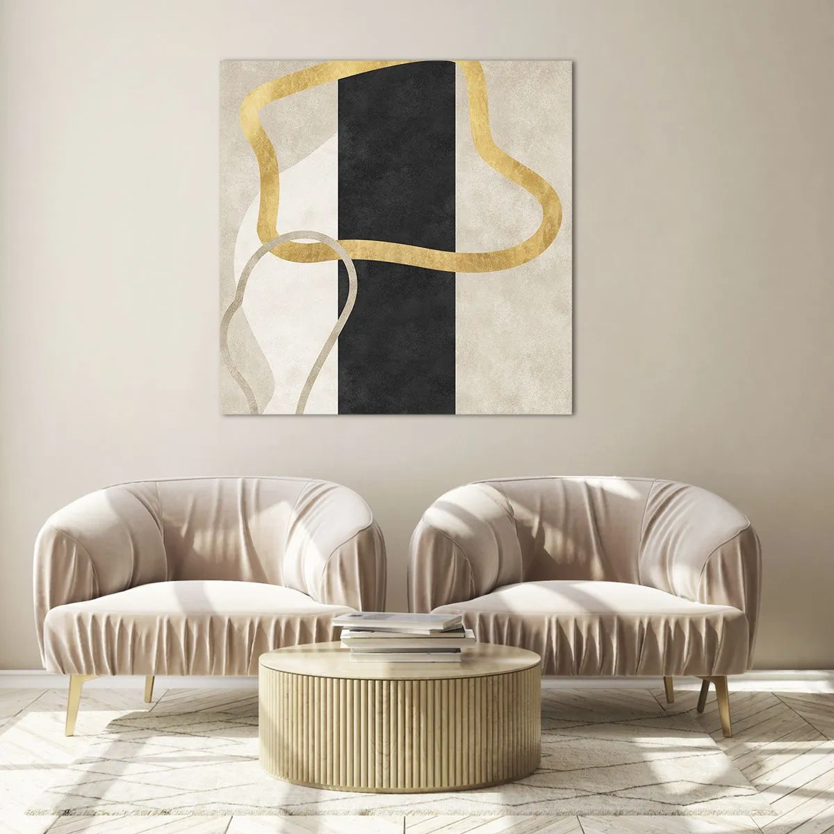 Impression sur verre - Image sur verre - Formes emmellées - 40x40 cm