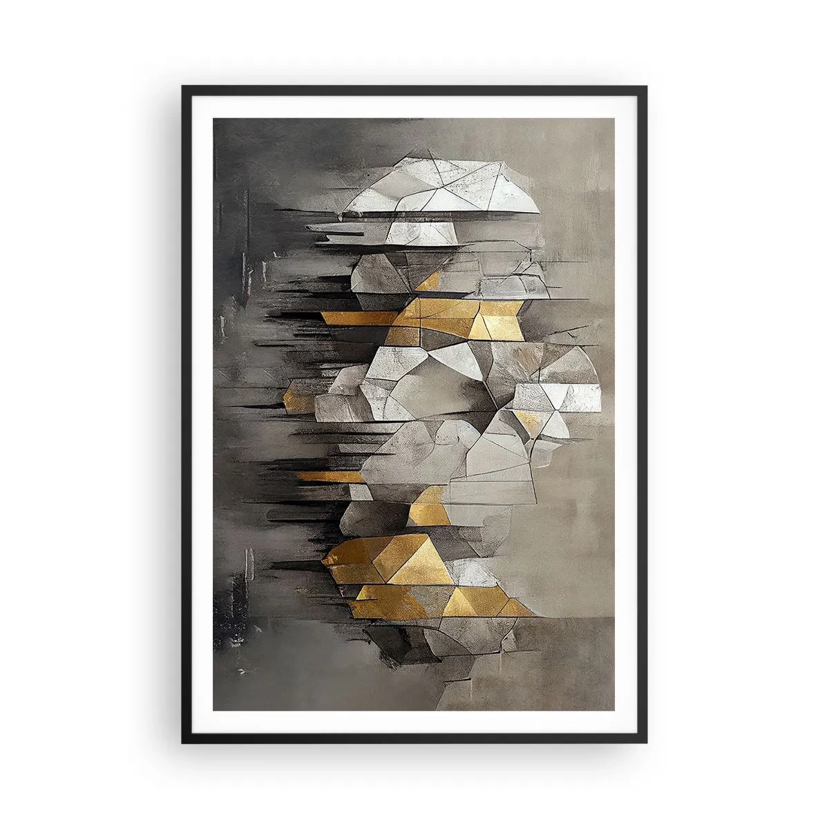 Affiche dans un cadre noir - Poster - Composition de glace et de lumière - 70x100 cm