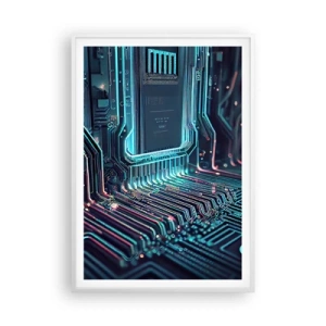 Affiche dans un cadre blanc - Poster - Je pense comme ça… - 70x100 cm