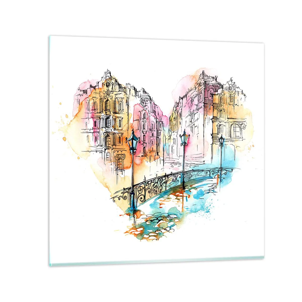Impression sur verre - Image sur verre - Le coeur de la ville - 50x50 cm