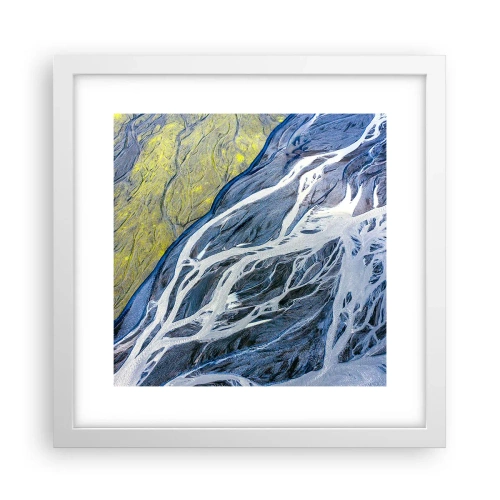 Affiche dans un cadre blanc - Poster - Peintures rupestres de la nature - 30x30 cm